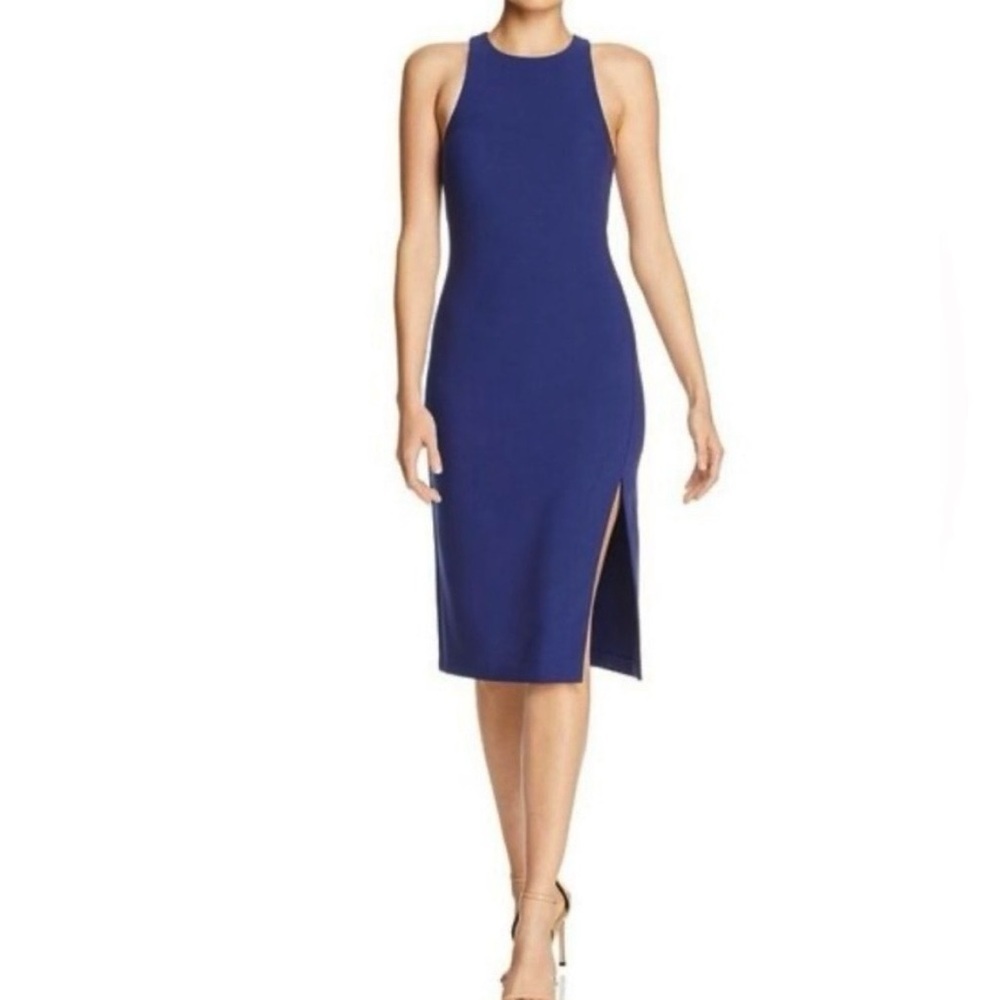 Likely Sleeveless Sheath Dress with Side Slit | Blue | Size 2